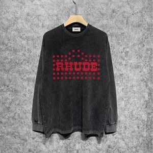 Rhude Black and Red Long Sleeve Tee